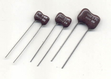 LOT OF 5 62PF 500V DIPPED SILVER MICA CAPACITOR 2/% TOLERANCE